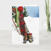 Carte d'aquarelle de scène de Noël (Devant)