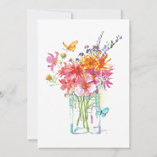 Carte d'aquarelle fleur sauvage Bouquet (Devant)