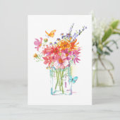 Carte d'aquarelle fleur sauvage Bouquet (Debout devant)