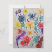 Carte d'aquarelle Fleur sauvage de printemps (Devant)