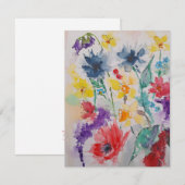 Carte d'aquarelle Fleur sauvage de printemps (Devant / Derrière)