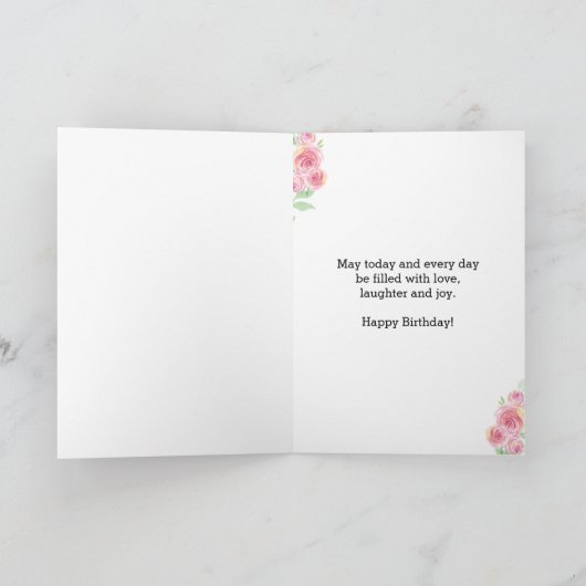 Carte d'aquarelle florale 65e anniversaire (Intérieur)