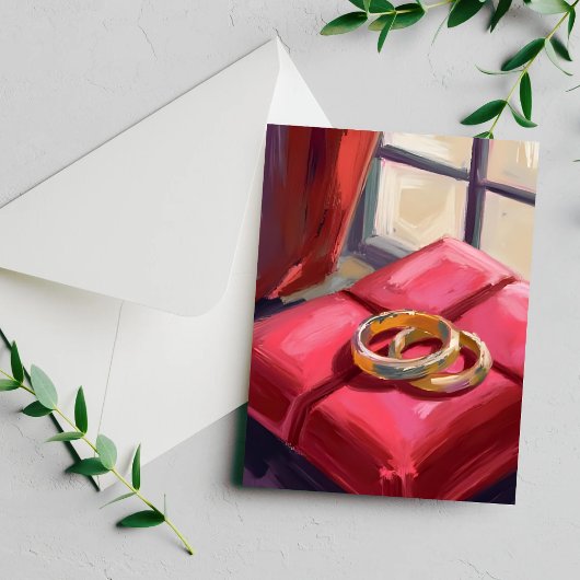 Carte d'aquarelle Gold Mariage Rings