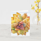 Carte d'aquarelle Graptopetalum (Fleur jaune)
