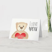 Carte d'aquarelle "I Love You" Bear Hug Adoption (Devant)