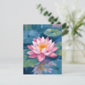 Carte d'aquarelle Lotus Flower Pad (Debout devant)