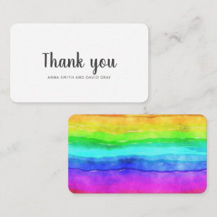 Carte d'Aquarelle moderne Rainbow Mariage Thankyou