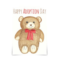 Carte d'aquarelle Opa Bear Hug "Happy Adoption Day