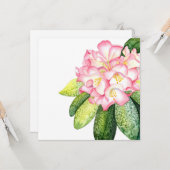 Carte d'aquarelle 'Pink Rhod' (Devant/Arrière en situation)