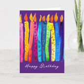 Carte d'aquarelle pour bougies d'anniversaire (Devant)