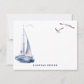Carte d'Aquarelle pour Yacht & Seaguls (Devant)