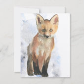 Carte d'aquarelle Red Fox Cub (Dos)