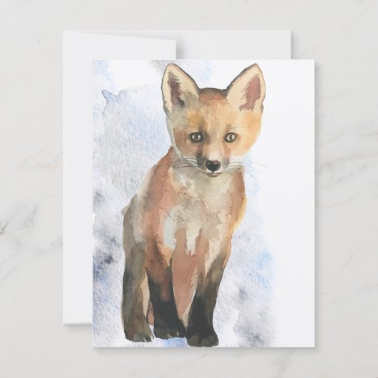 Carte d'aquarelle Red Fox Cub (Dos)