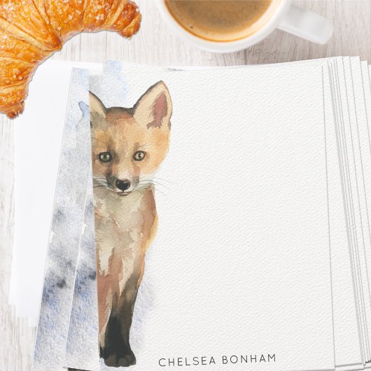 Carte d'aquarelle Red Fox Cub