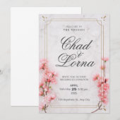 Carte d'aquarelle rose (Devant / Derrière)