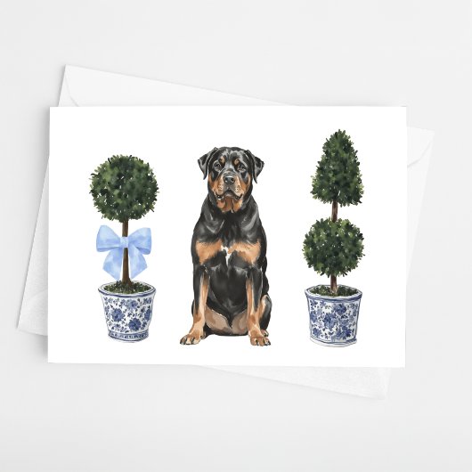 Carte d'aquarelle Rottweiler Chien Chien Chien Chi
