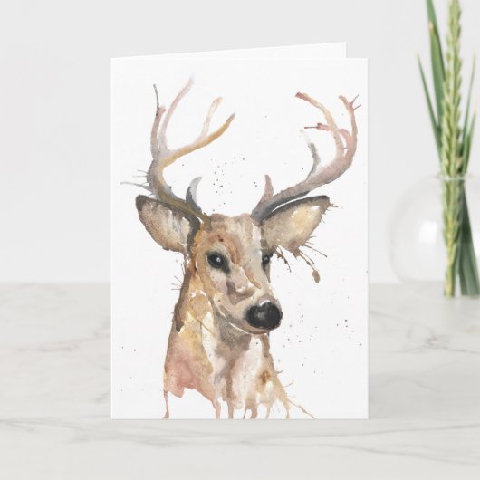 Carte d'aquarelle Stag Deer (Devant)