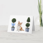 Carte d'aquarelle topographique à chiot de Corgi (Devant)