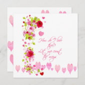 Carte d'aquarelle Valentines Day (Devant / Derrière)