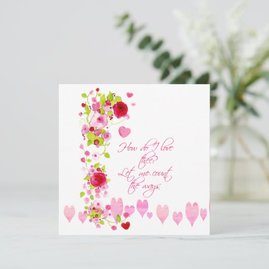 Carte d'aquarelle Valentines Day (Debout devant)