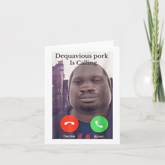 Carte Daquavious Pork Appelle John Pork Meme Joke Odd (Devant)