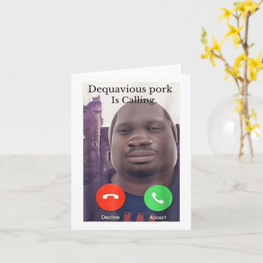 Carte Daquavious Pork Appelle John Pork Meme Joke Odd (Fleur jaune)