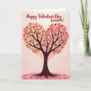 Carte d'arbre d'amour automnal sincère