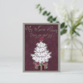 carte d'arbre de noël blanc (Debout devant)