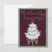carte d'arbre de noël blanc (Devant / Derrière)
