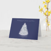 Carte d'arbre de Noël blanche marine (Fleur jaune)