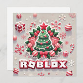 Carte d'arbre de Noël de Robloxo pour enfants (Devant / Derrière)