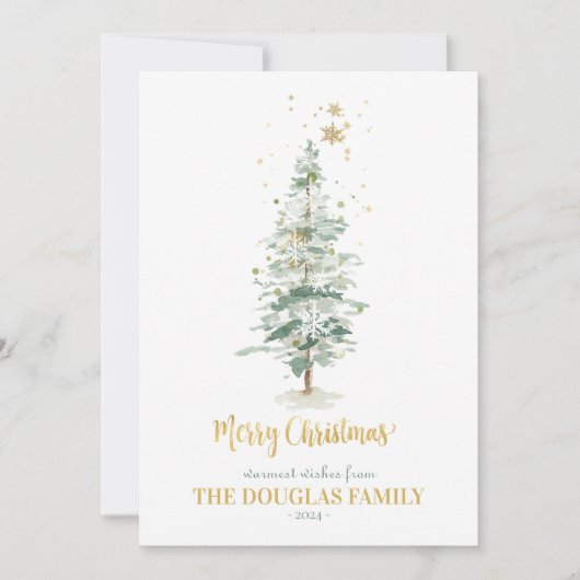 Carte d'arbre de Noël en bois d'hiver (Devant)