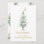 Carte d'arbre de Noël en bois d'hiver (Devant / Derrière)