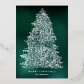 Carte d'arbre de Noël illustrée par la feuille d'a (Recto)