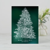 Carte d'arbre de Noël illustrée par la feuille d'a (Debout devant)