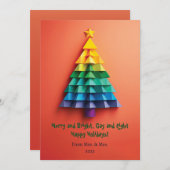 Carte d'arbre de Noël LGBT Rainbow (Devant / Derrière)