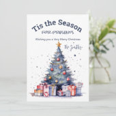 Carte d'arbre de Noël personnalisable (Debout devant)