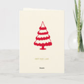 Carte d'arbre de Noël rouge mignon (Dos)