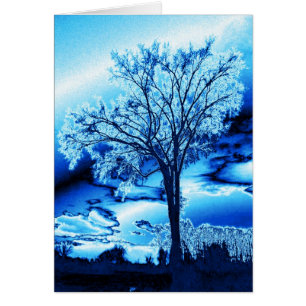 Carte d'arbre glacé bleu (vide)