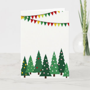 Carte d'arbres de Noël festifs
