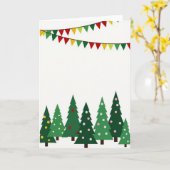 Carte d'arbres de Noël festifs (Fleur jaune)
