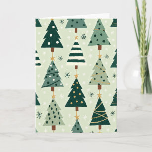 Carte d'Arbres de Noël Verts
