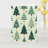 Carte d'Arbres de Noël Verts (Fleur jaune)
