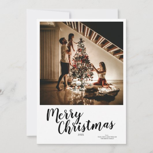 Carte d'arbres personnalisés Joyeux Noël Script (Devant)