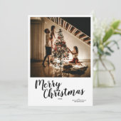 Carte d'arbres personnalisés Joyeux Noël Script (Debout devant)
