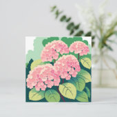 Carte d'arbuste d'hortensia rose (Debout devant)