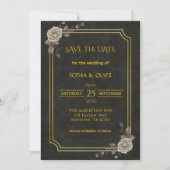 Carte Dark Academia Gothic Elegant Wedding Save the Date (Devant)