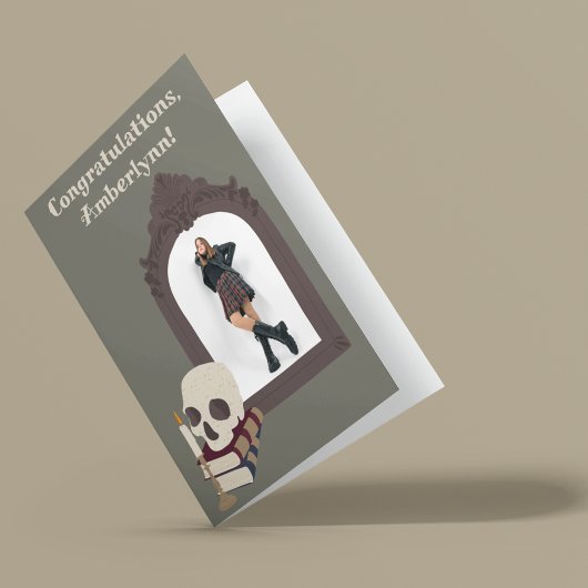 Carte Dark Academia Photo Graduation Félicitations