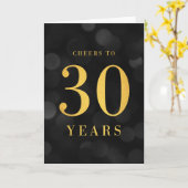 Carte Dark Bokeh Gold salue à 30 ans anniversaire (Fleur jaune)