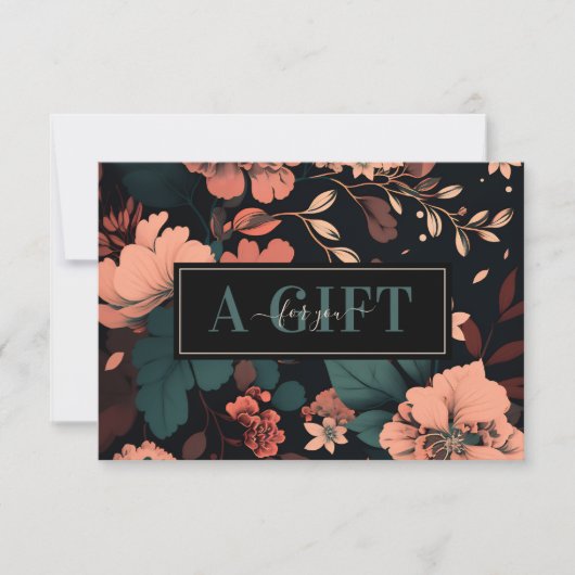Carte Dark Fall Floral Beauté Business Certificat cadeau (Devant)
